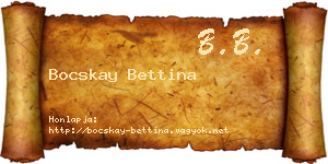 Bocskay Bettina névjegykártya
